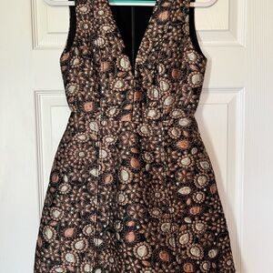 Alice + Olivia Black and Pink Patterned Mini Dress